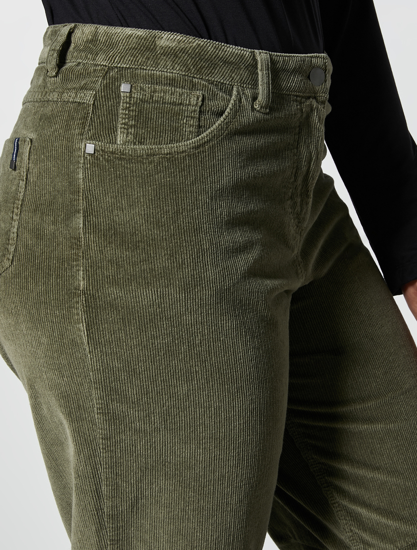 Hose aus elastischem Samt - Armee Grün - Marina Rinaldi - 3