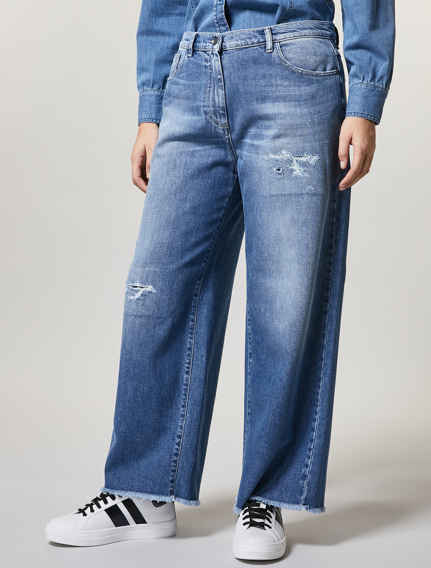 Cotton denim jeans - Ski blue - Marina Rinaldi - 2