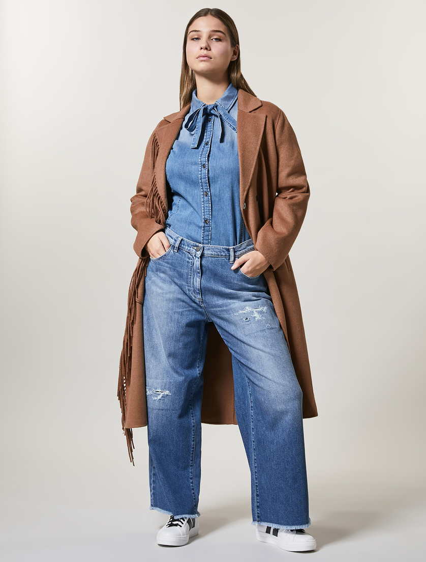 Cotton denim jeans - Ski blue - Marina Rinaldi - 5