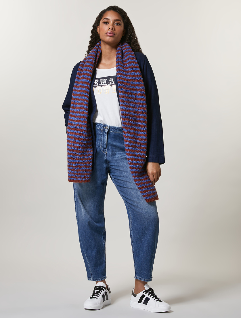 Cotton denim jeans - Ski blue - Marina Rinaldi - 5