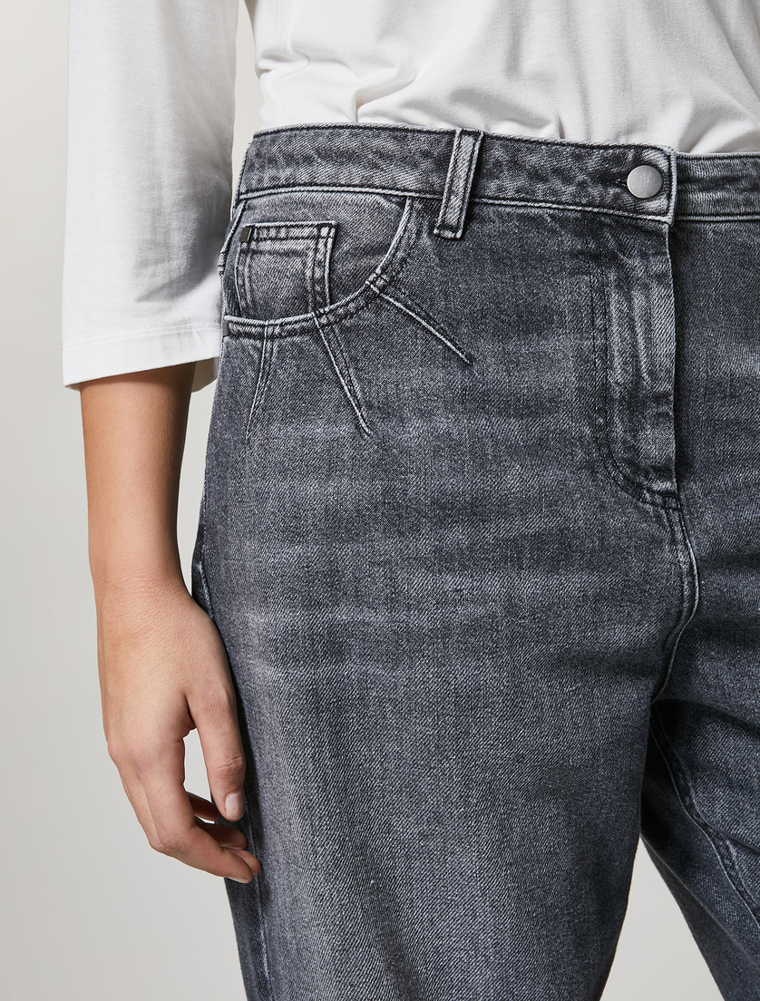 Cotton denim jeans - Dark grey - Marina Rinaldi - 3