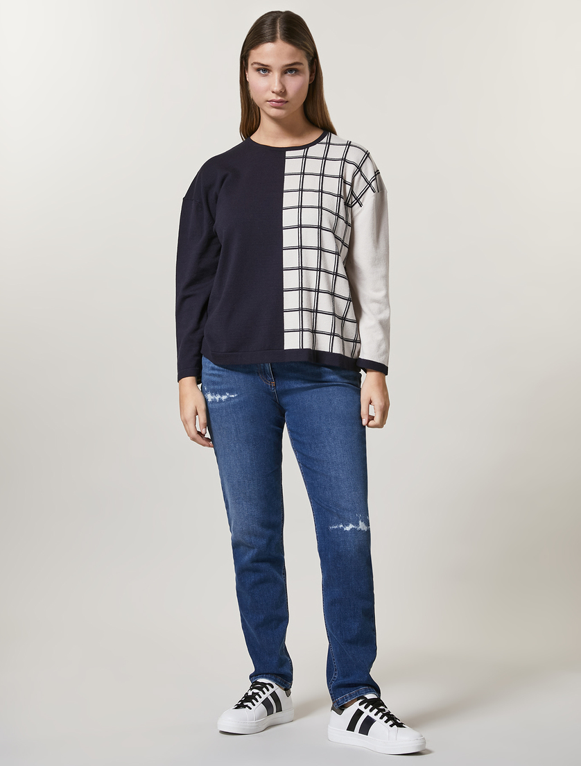 Shaping-fit denim jeans - Dark navy - Marina Rinaldi