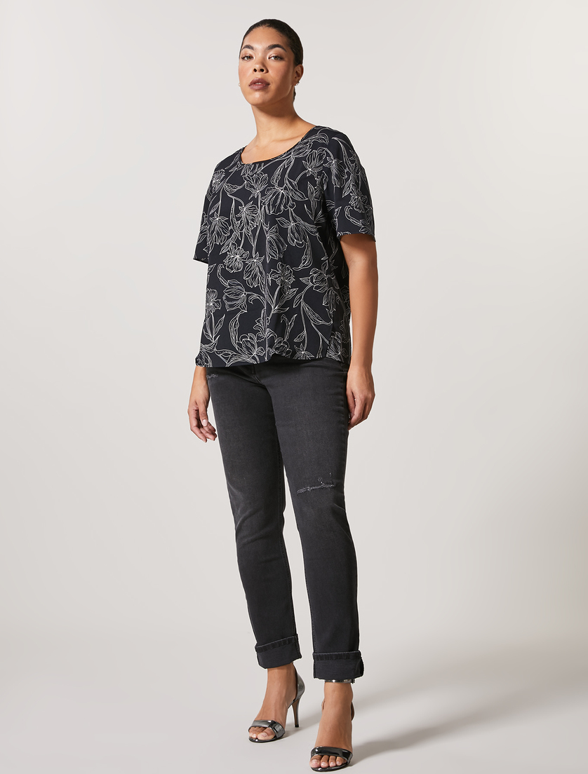 Shaping-fit denim jeans - Black - Marina Rinaldi