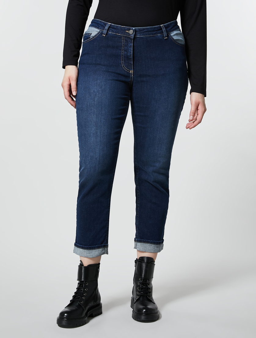 Perfect-fit stretch denim jeans - Dark navy - Marina Rinaldi - 2