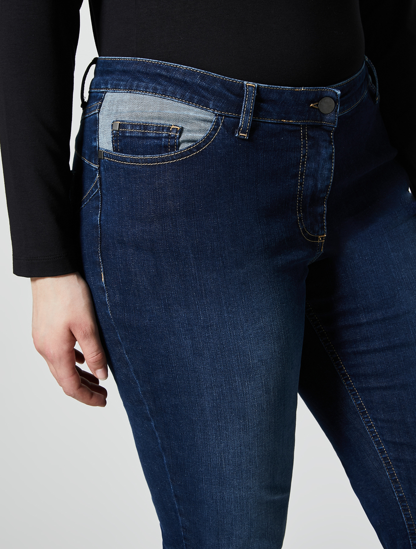Perfect-fit stretch denim jeans - Dark navy - Marina Rinaldi - 3