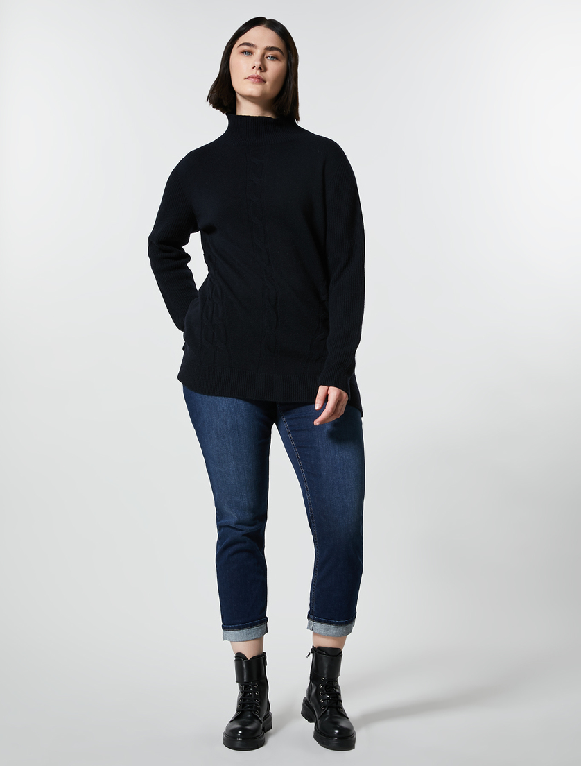 Perfect-fit stretch denim jeans - Dark navy - Marina Rinaldi