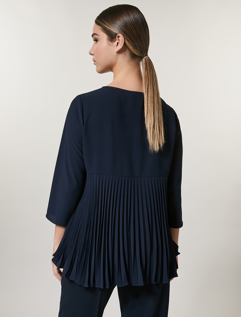 Bluse aus Crêpe - Dunkelblau - Marina Rinaldi - 3