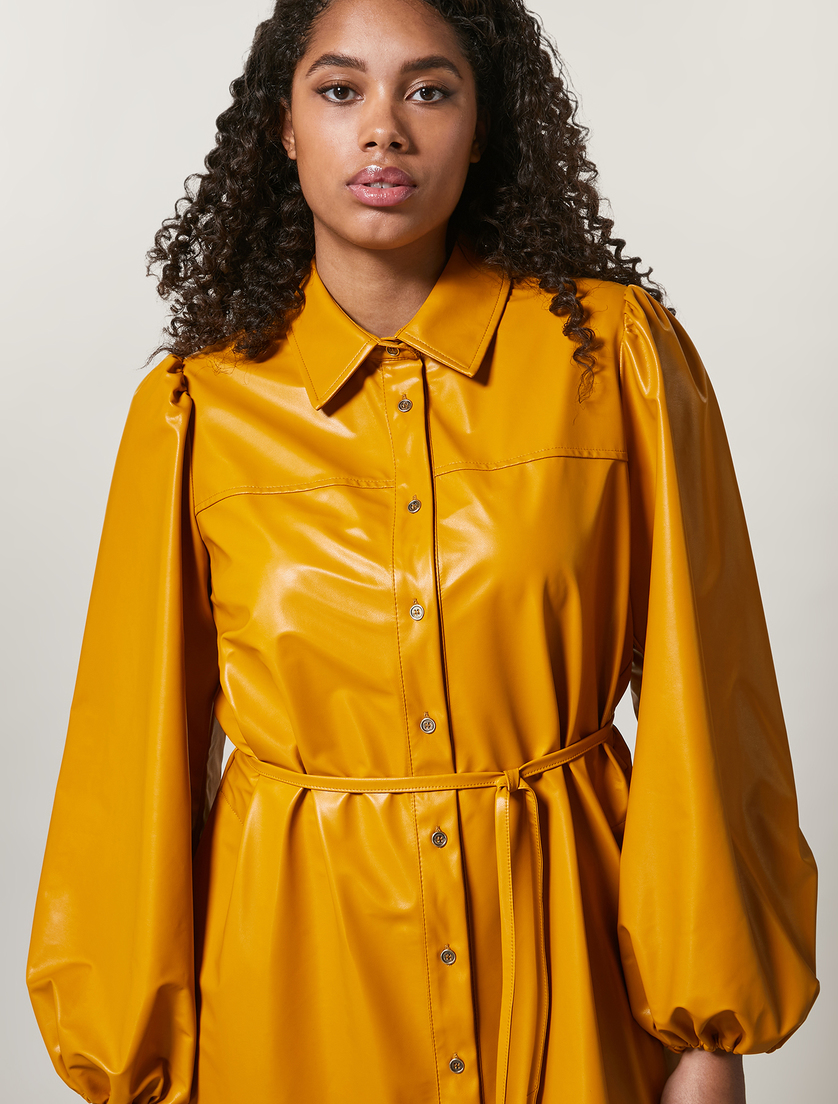 Coated fabric dress - Mustard - Marina Rinaldi - 2