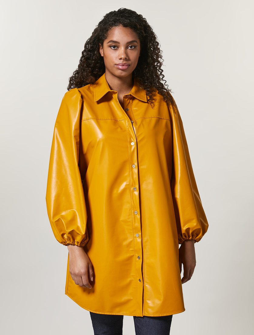 Coated fabric dress - Mustard - Marina Rinaldi