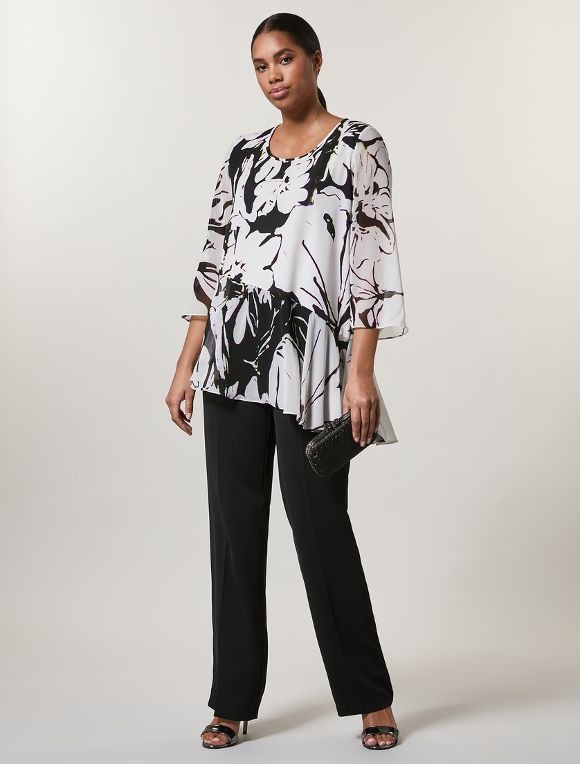 Robe en crêpe de Chine - Noir - Marina Rinaldi - 4