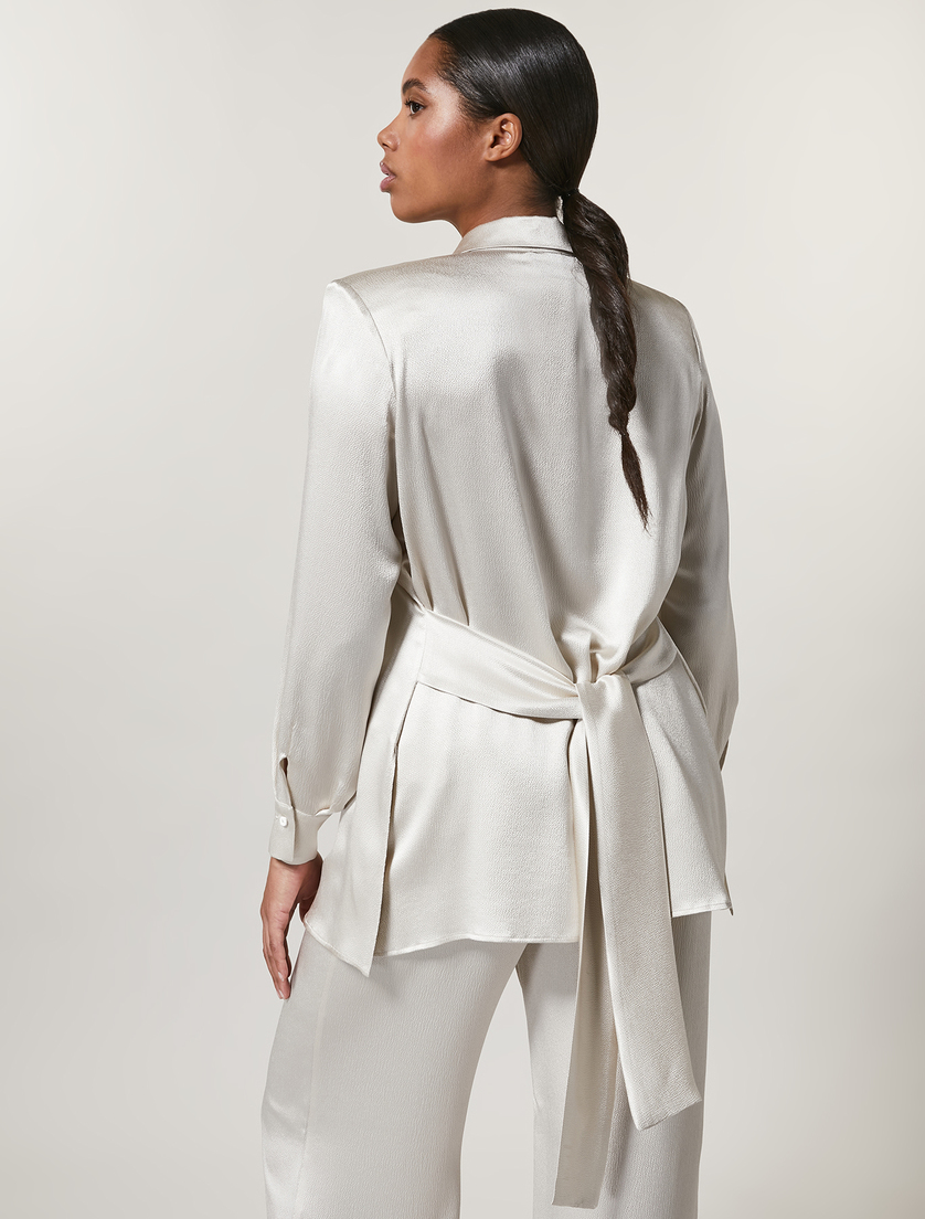 Kleid aus Satin - Helles Beige - Marina Rinaldi - 3