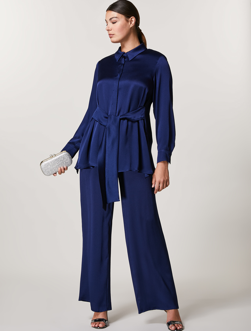 Satin dress - China blue - Marina Rinaldi - 4