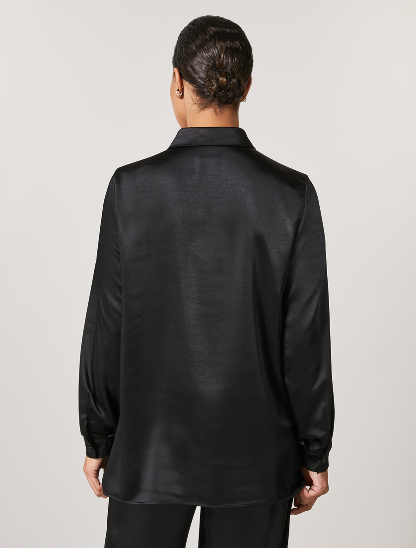 Kleid aus Satin - Schwarz - Marina Rinaldi - 3