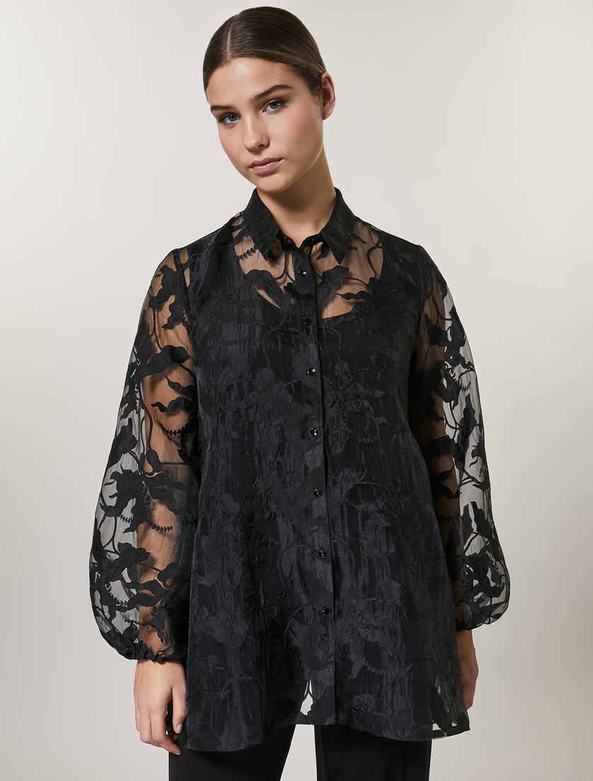 Chemisier jacquard - Noir - Marina Rinaldi