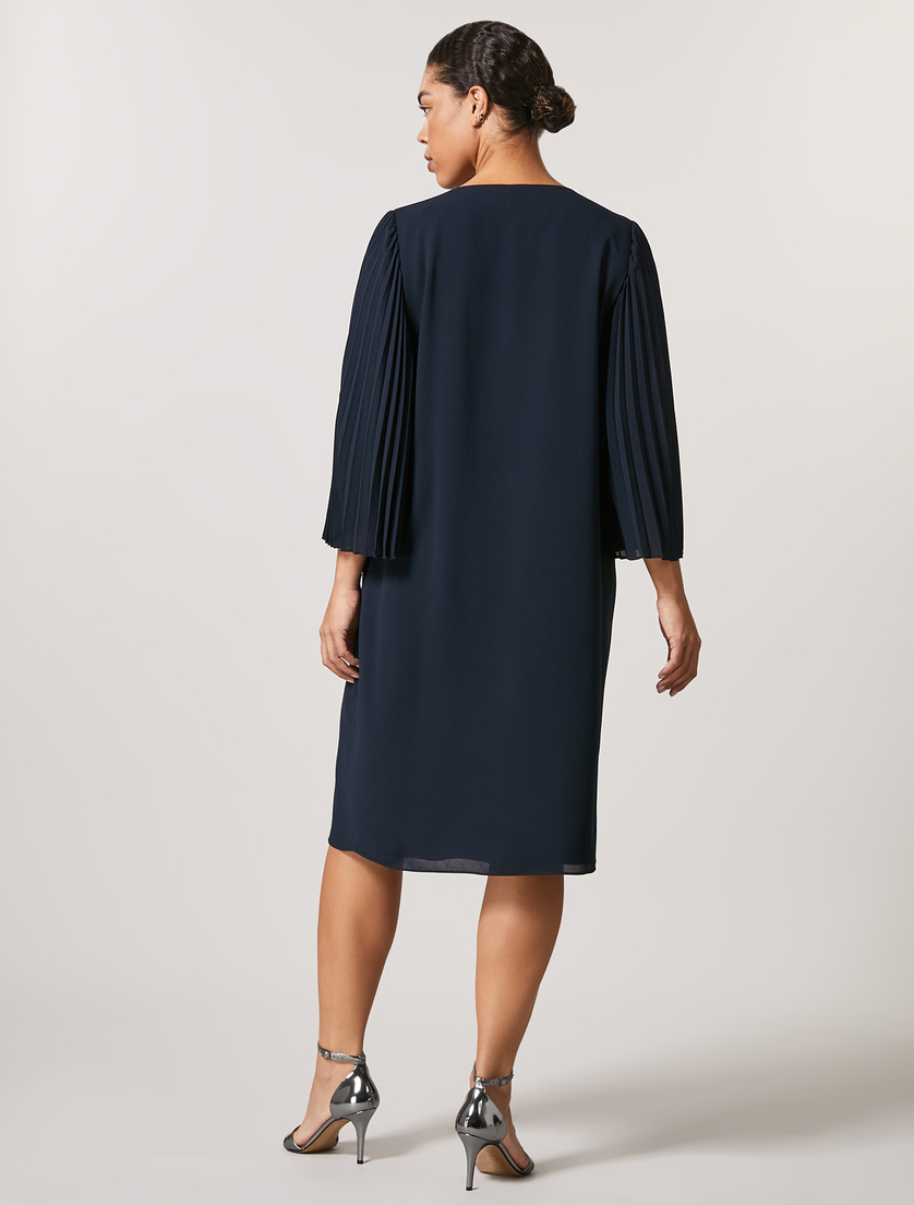 Robe en crêpe - Blue foncé - Marina Rinaldi - 3