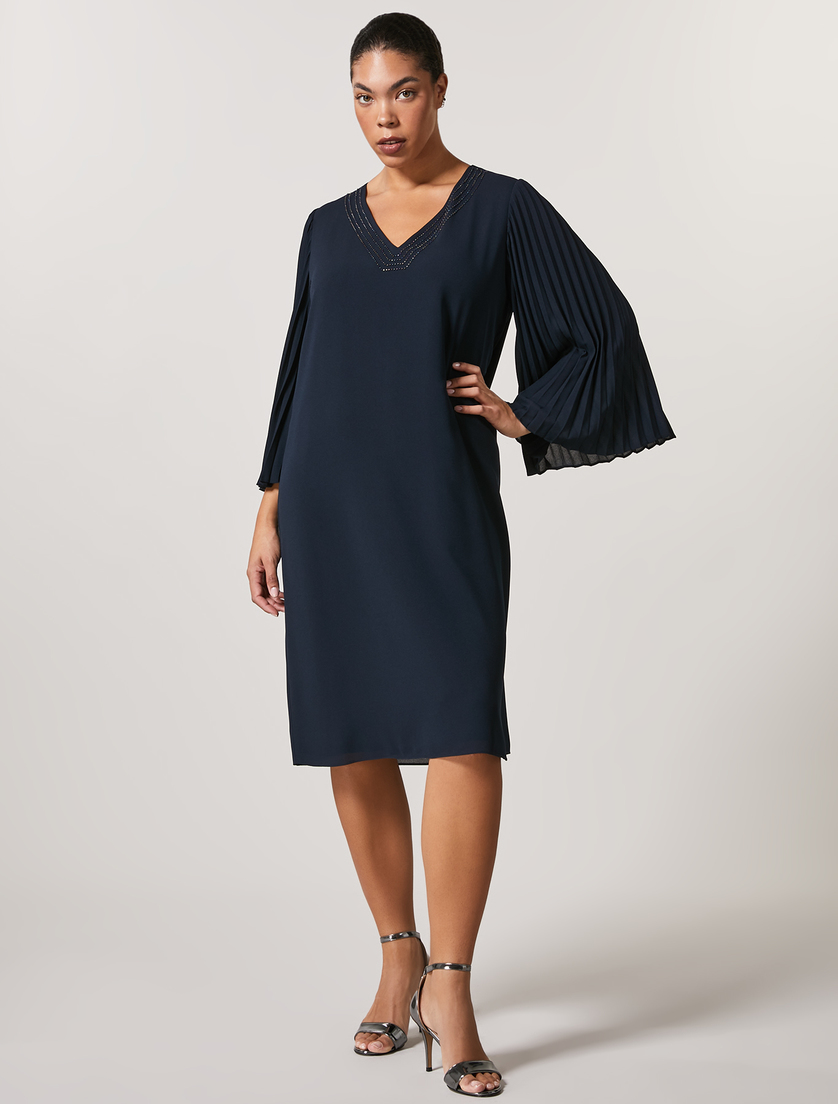 Robe en crêpe - Blue foncé - Marina Rinaldi