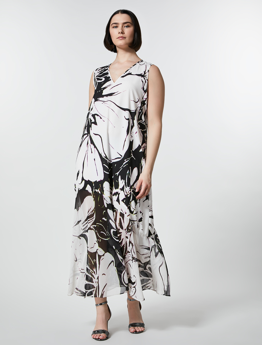 Kleid aus Crêpe de Chine - Schwarz - Marina Rinaldi