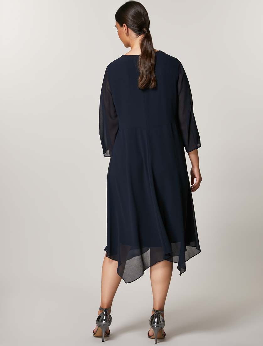 Robe en georgette - Blue foncé - Marina Rinaldi - 3
