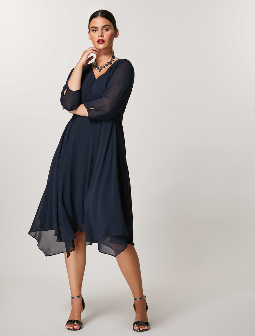 Robe en georgette - Blue foncé - Marina Rinaldi - 4