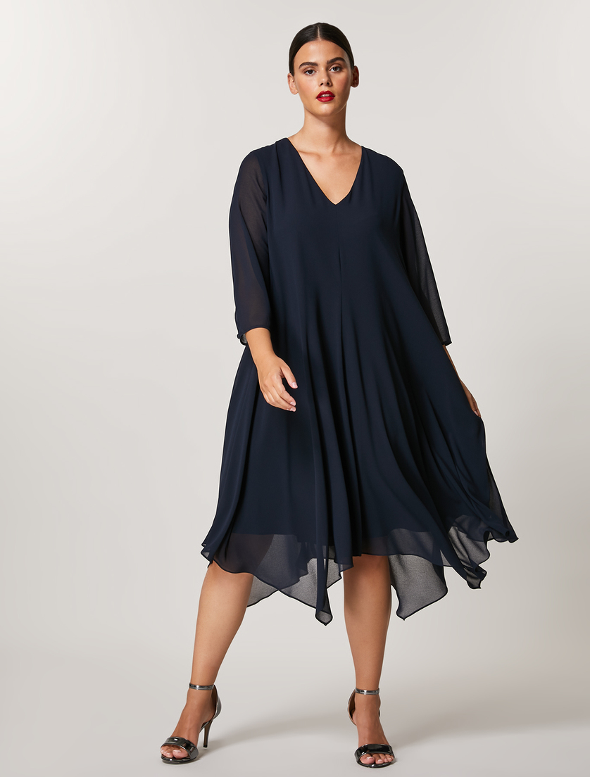Robe en georgette - Blue foncé - Marina Rinaldi