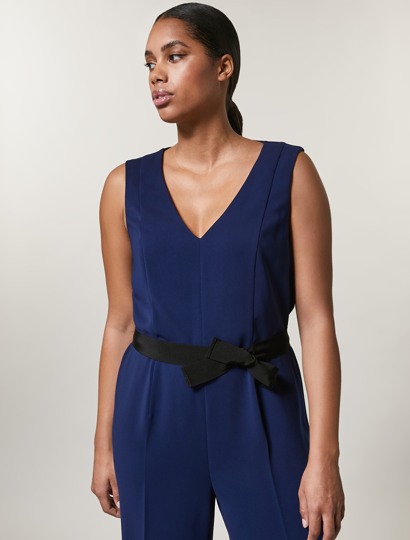 Fluid fabric jumpsuit - China blue - Marina Rinaldi - 2