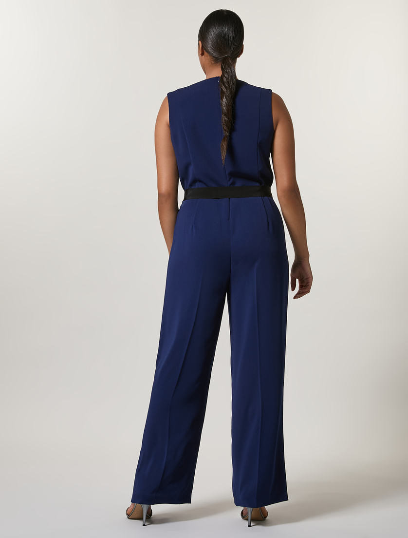 Fluid fabric jumpsuit - China blue - Marina Rinaldi - 3