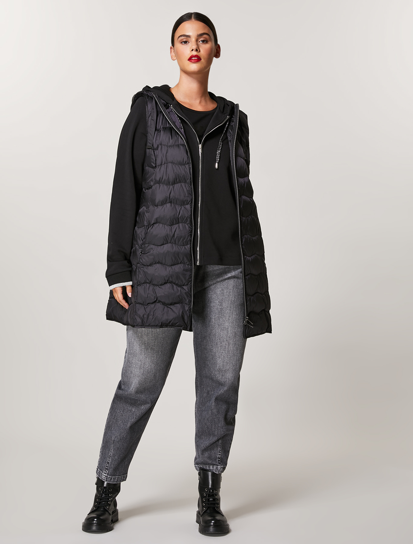 Shining nylon gilet - Black - Marina Rinaldi - 4