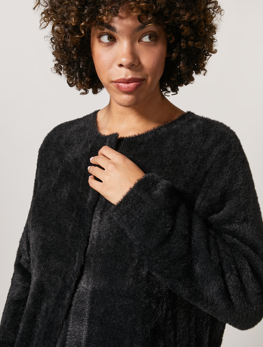Knitted coat - Black - Marina Rinaldi - 2