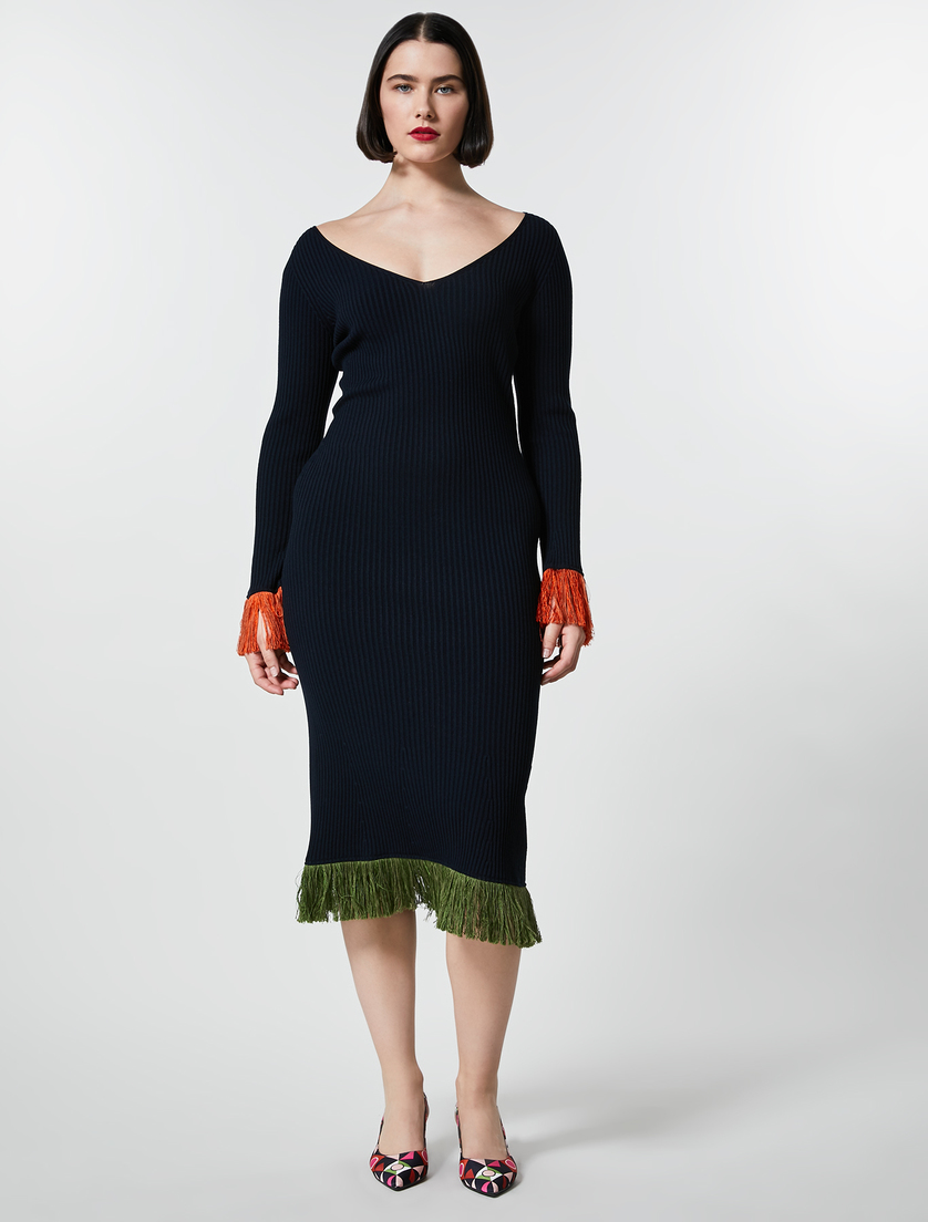 Robe en viscose stretch - Blue foncé - Marina Rinaldi