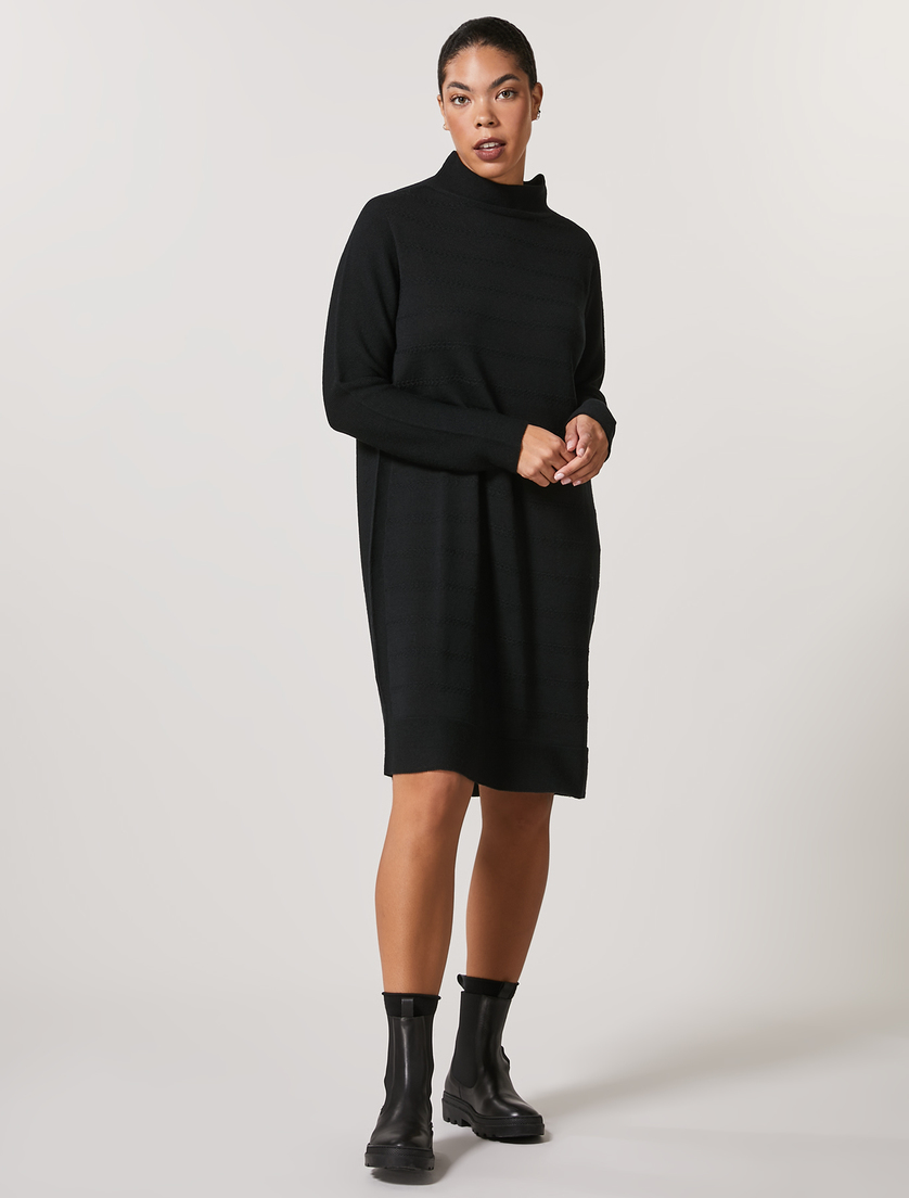 Kleid aus Wollgemisch - Schwarz - Marina Rinaldi