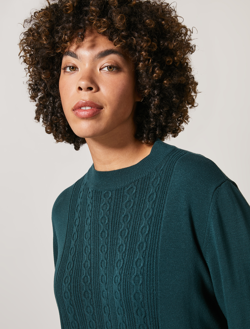 Kleid aus Viskose mit Stretchanteil - Dunkelgrün - Marina Rinaldi - 2