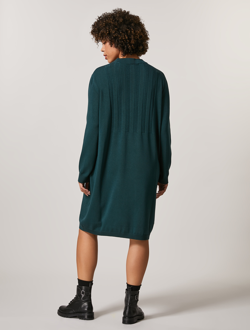 Kleid aus Viskose mit Stretchanteil - Dunkelgrün - Marina Rinaldi - 3