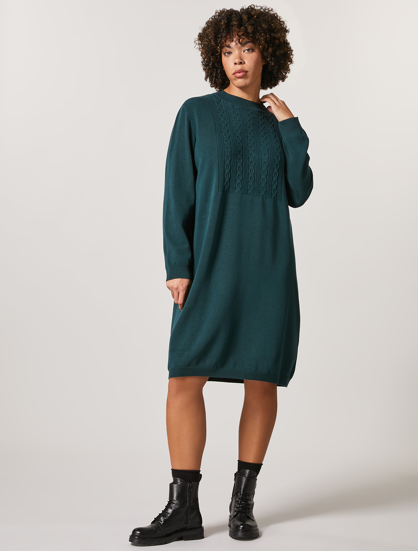 Kleid aus Viskose mit Stretchanteil - Dunkelgrün - Marina Rinaldi