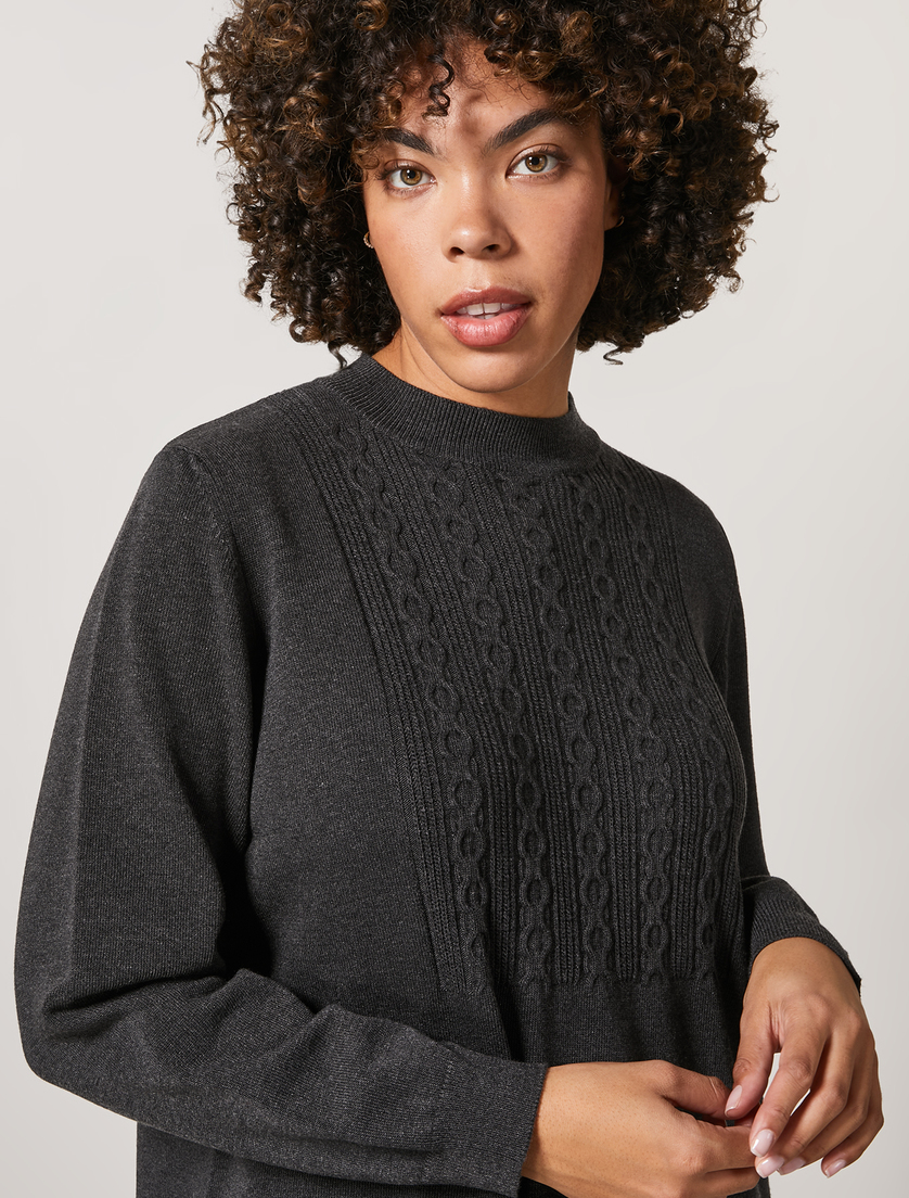 Kleid aus Viskose mit Stretchanteil - Dunkelgrau - Marina Rinaldi - 2