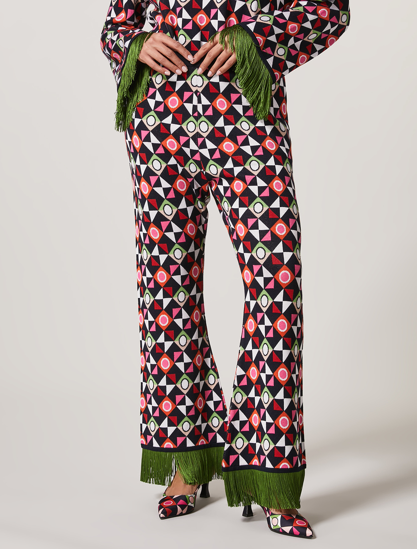 Pantalon en maille à motif - Blue foncé - Marina Rinaldi - 2
