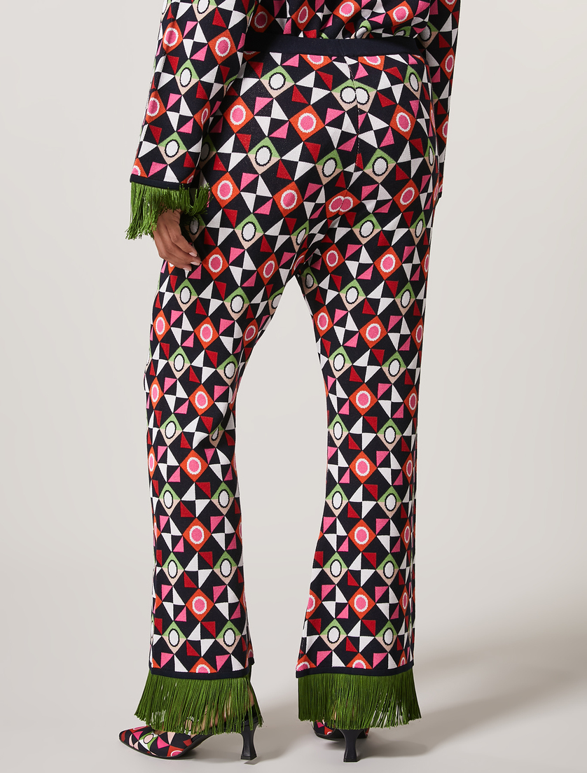 Pantalon en maille à motif - Blue foncé - Marina Rinaldi - 4