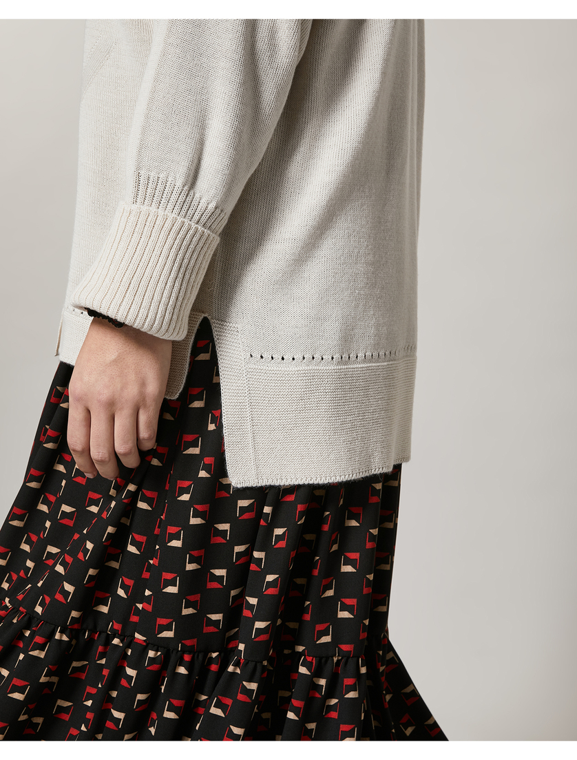 Wool-blend cardigan - Sand - Marina Rinaldi - 2