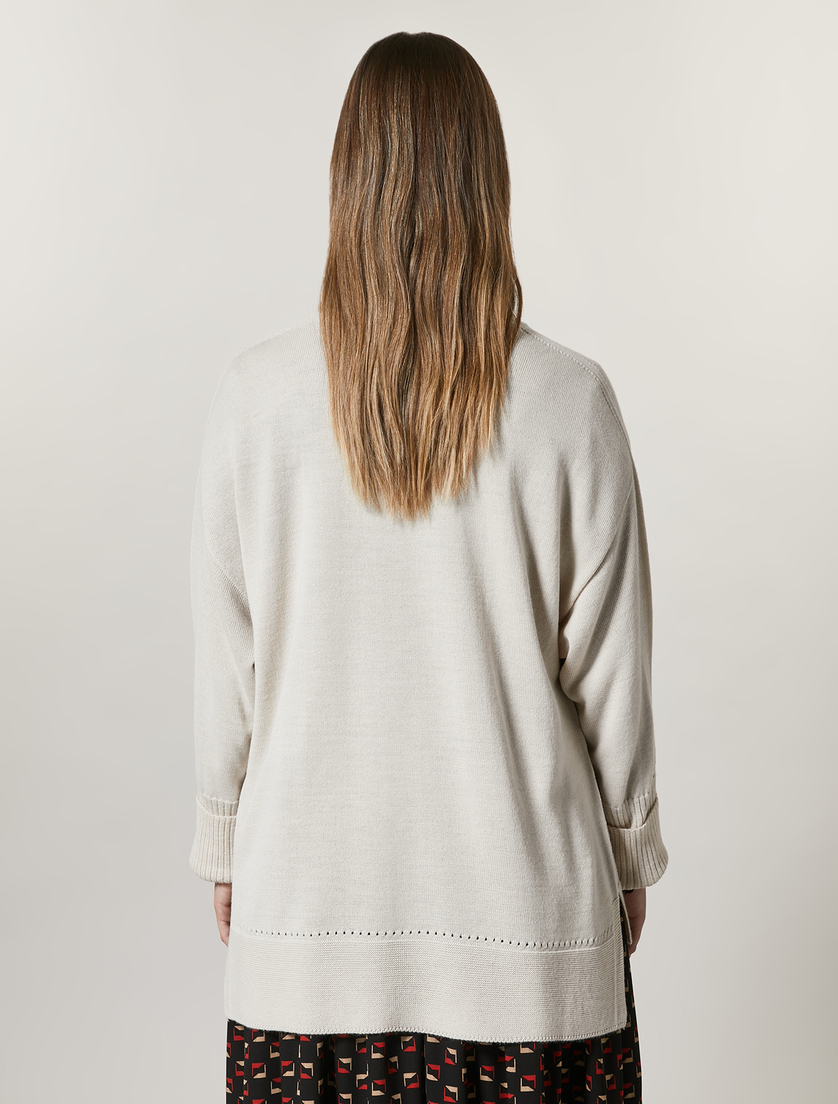 Wool-blend cardigan - Sand - Marina Rinaldi - 3