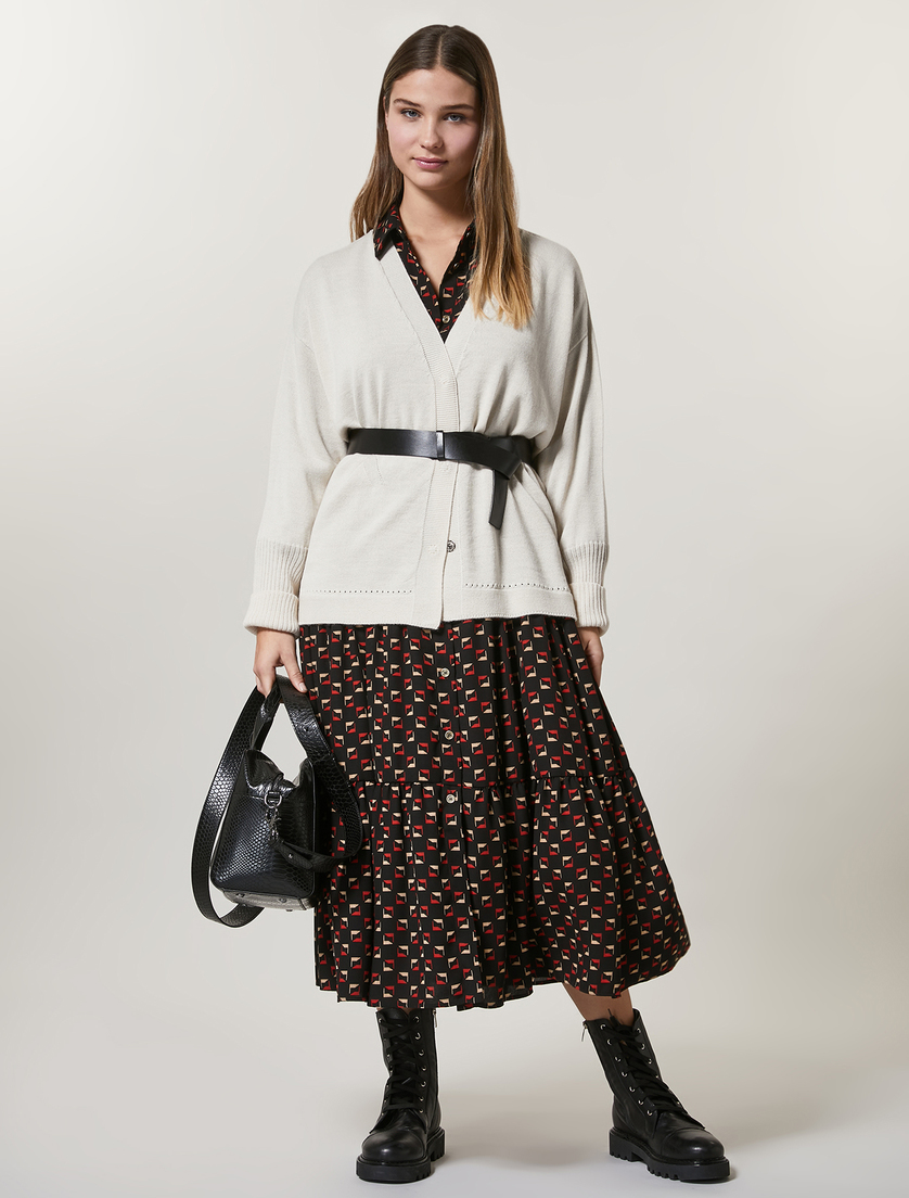 Wool-blend cardigan - Sand - Marina Rinaldi - 4
