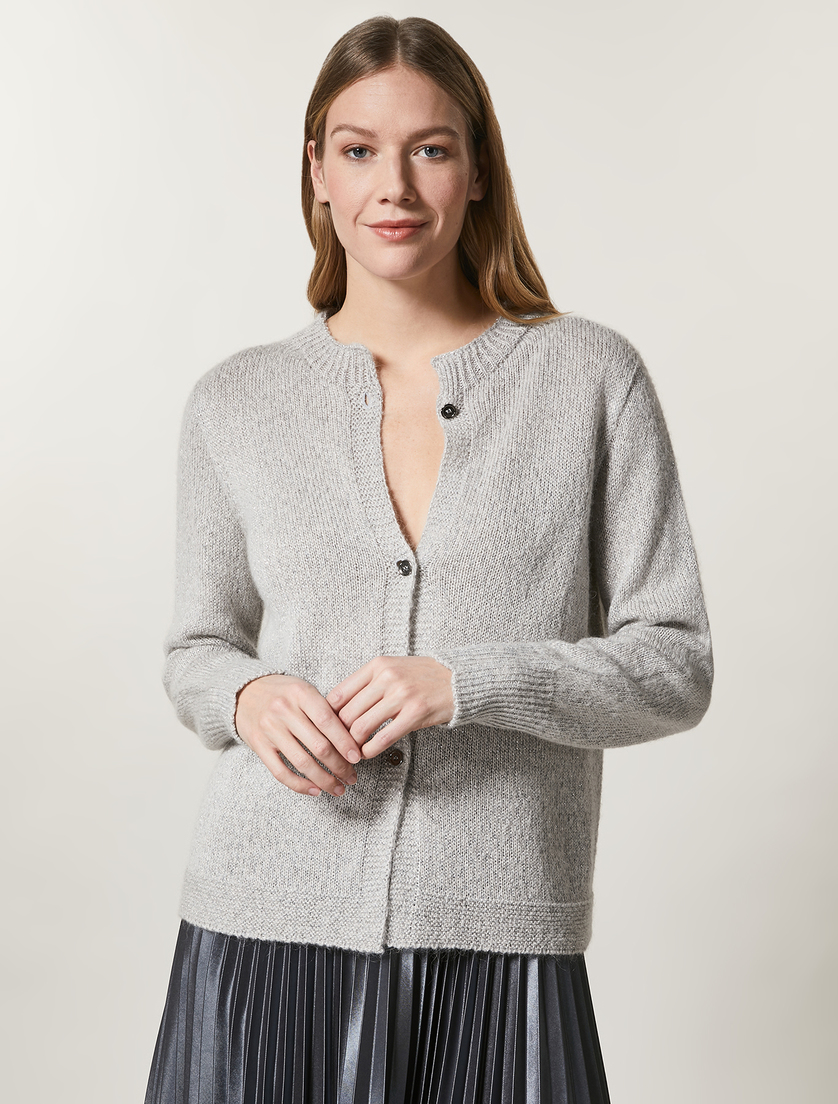Viscose and mohair cardigan - Dark beige - Marina Rinaldi