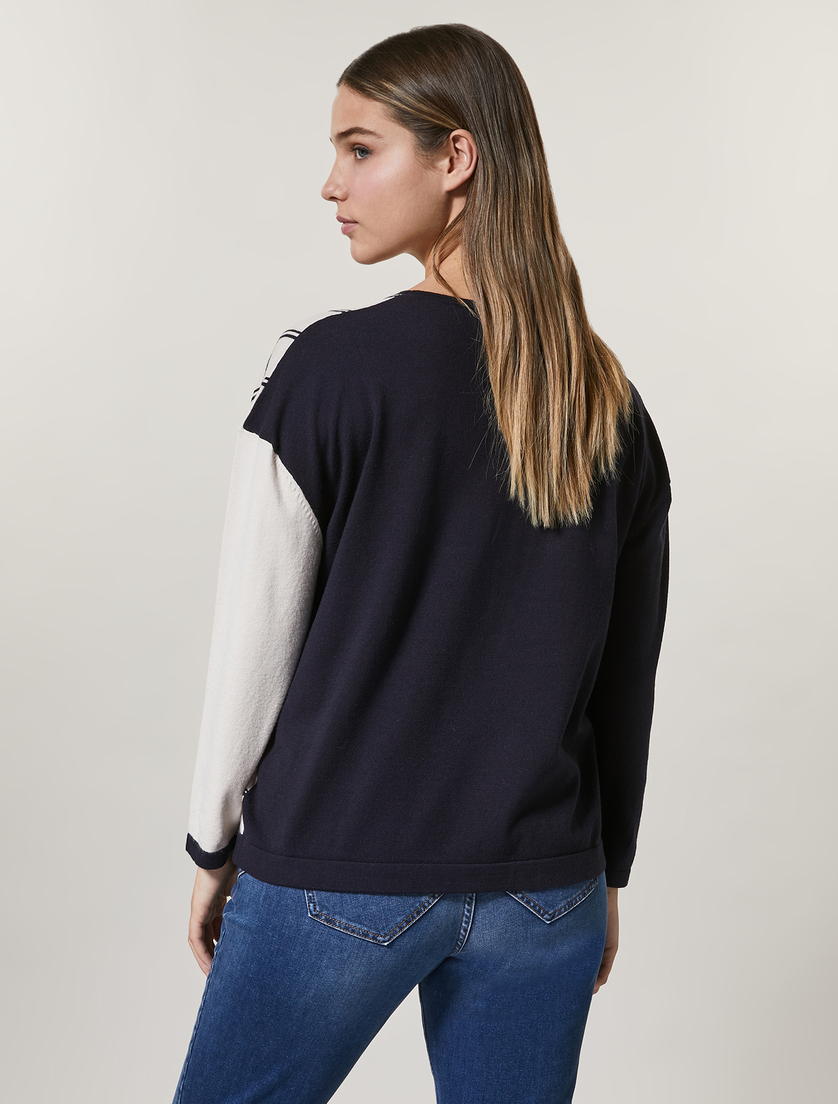 Viscose sweater - Dark navy - Marina Rinaldi - 3