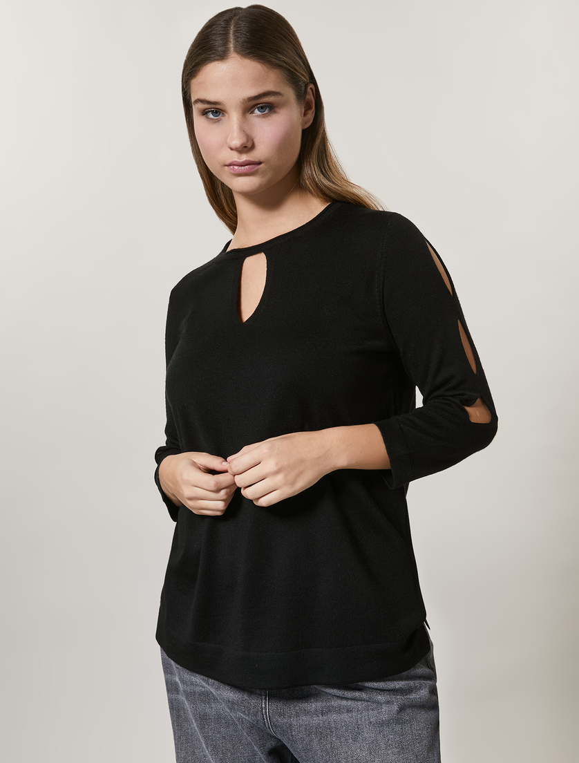 Pullover aus Wollgemisch - Schwarz - Marina Rinaldi