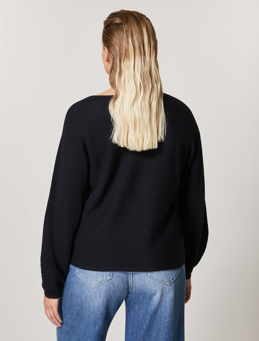 Wool-blend jumper - Dark navy - Marina Rinaldi - 3
