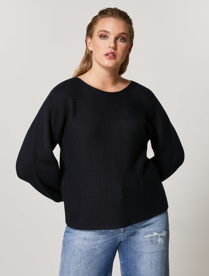 Wool-blend jumper - Dark navy - Marina Rinaldi