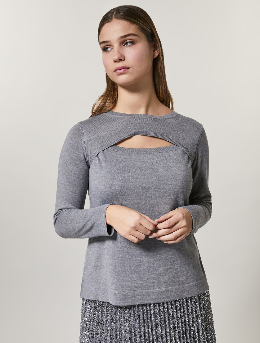 Pullover aus Wollgemisch - Silber - Marina Rinaldi
