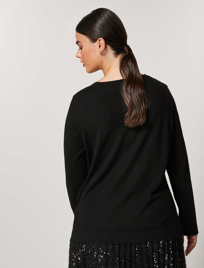 Wool-blend sweater - Black - Marina Rinaldi - 3