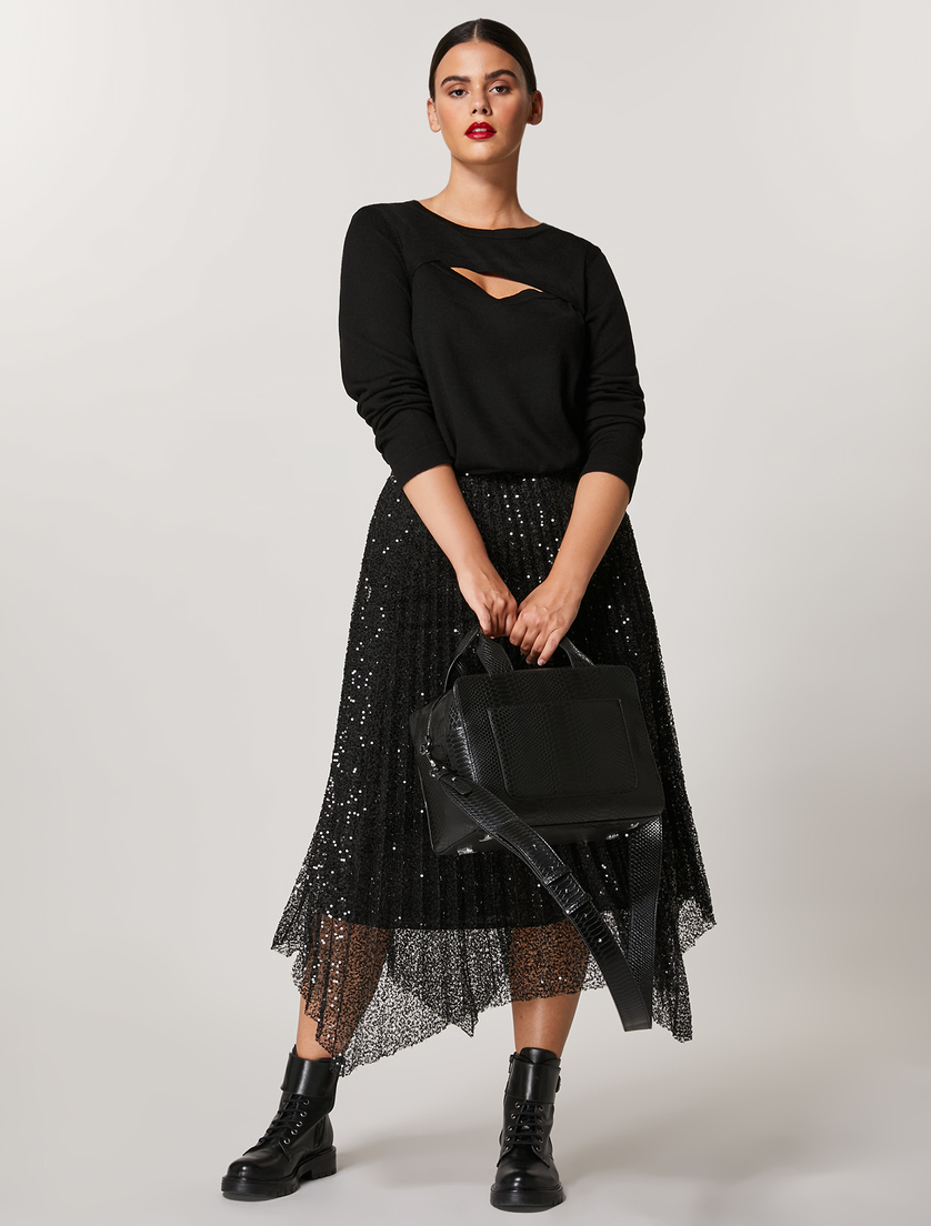 Wool-blend sweater - Black - Marina Rinaldi - 4