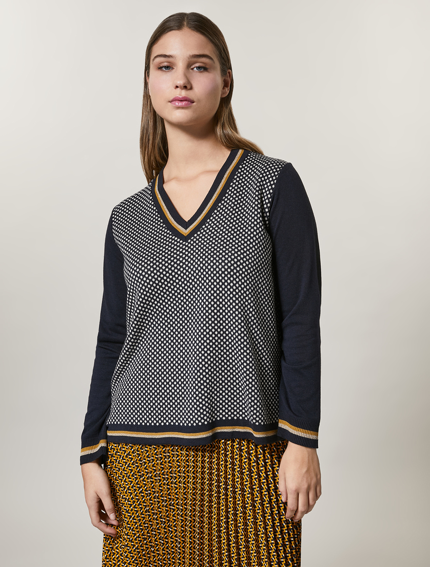 Pullover aus Wolle und Viskose - Dunkelblau - Marina Rinaldi