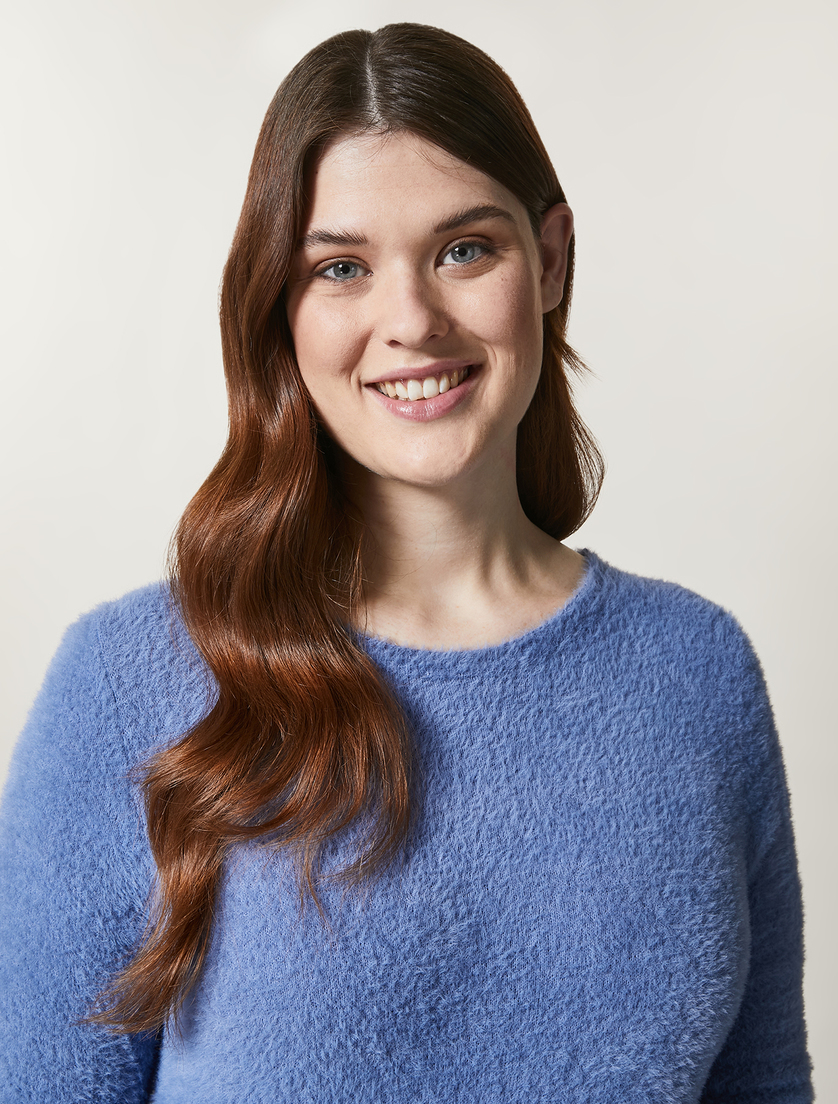 Plush-look yarn sweater - Ski blue - Marina Rinaldi - 2
