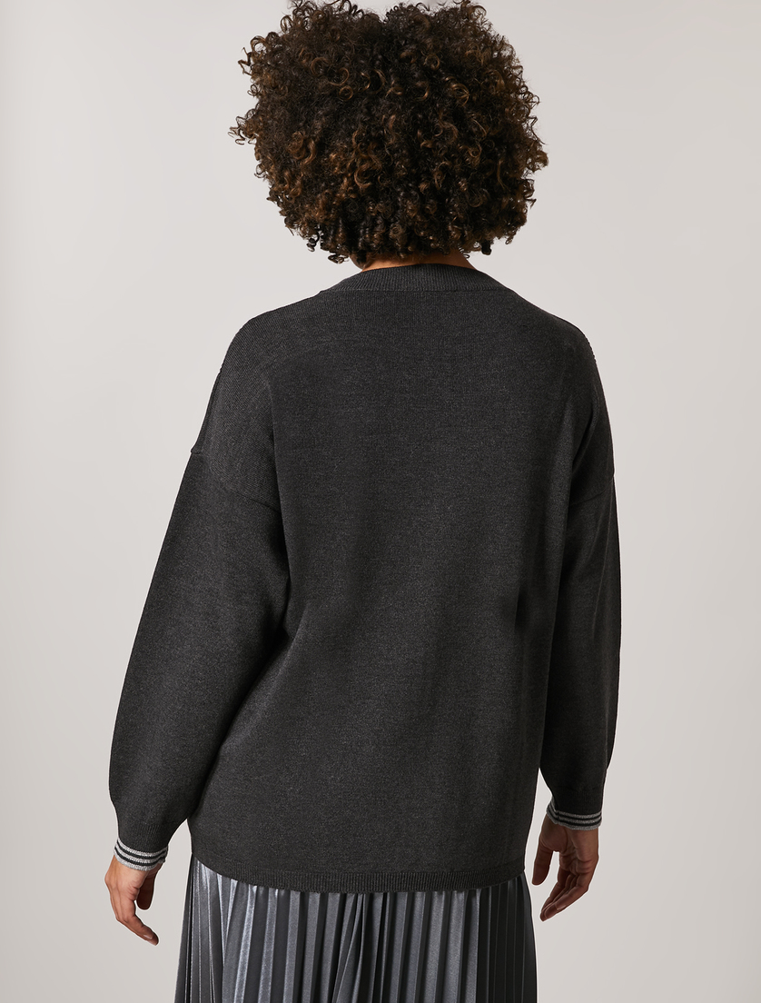 Pullover aus Viskose mit Stretchanteil - Dunkelgrau - Marina Rinaldi - 3